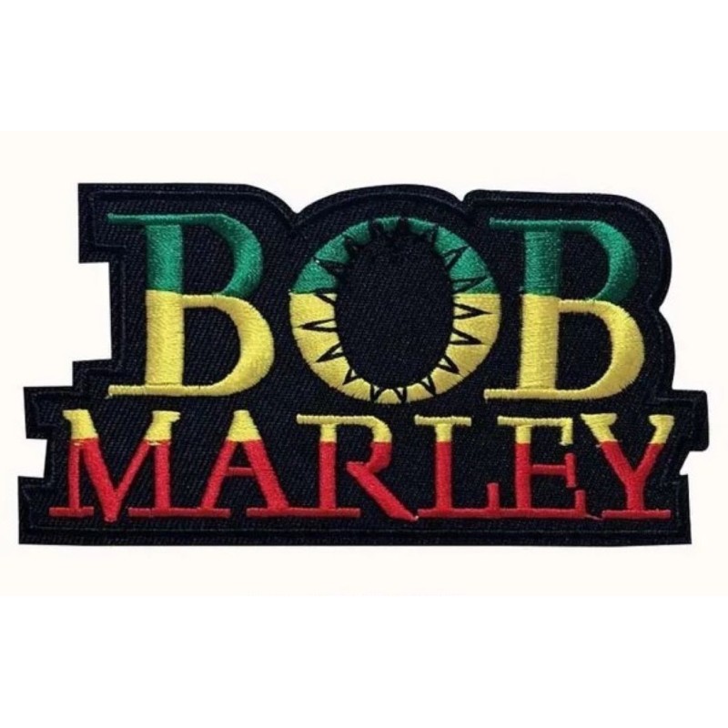 Patch Bob Marley Vert Jaune Rouge 11.5x6cm Écusson Thermocollant Reggae
