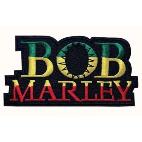 Patch Bob Marley Vert Jaune Rouge 11.5x6cm Écusson Thermocollant Reggae
