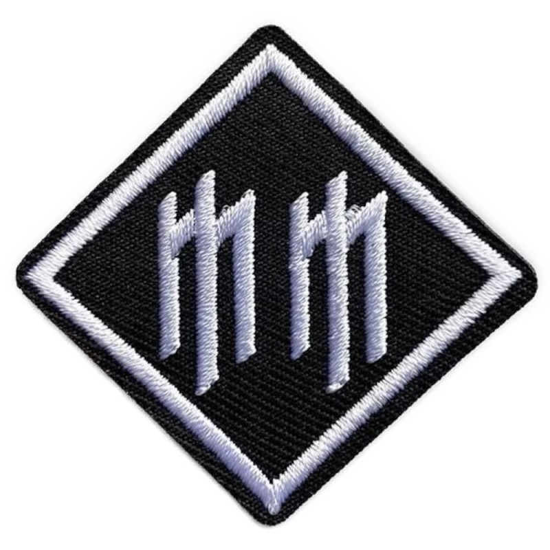 Patch MM Marilyn Manson Losange Noir Blanc 5x5 cm Écusson Thermocollant Rock
