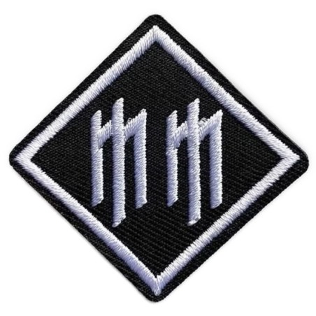 Patch MM Marilyn Manson Losange Noir Blanc 5x5 cm Écusson Thermocollant Rock
