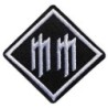 Patch MM Marilyn Manson Losange Noir Blanc 5x5 cm Écusson Thermocollant Rock

