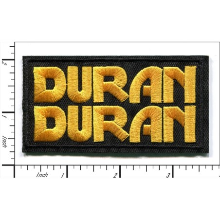 Patch Groupe Duran Duran 9x4.5 cm Logo Noir et Jaune Écusson Thermocollant Rock
