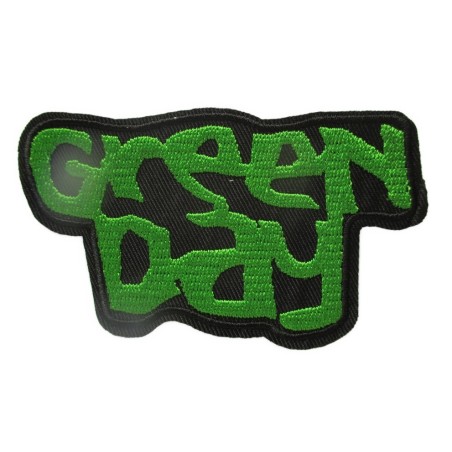 Patch Groupe Green Day Écriture Verte 10x5cm Écusson Veste Blouson Rock Roll Thermocollant