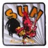 Patch SUN coq avec guitare 7.5x7.5 cm écusson rock roll thermocollant
