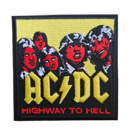 Aufnäher ACDC Highway to Hell 9,5x9,5cm Rock Roll Bügelbild
