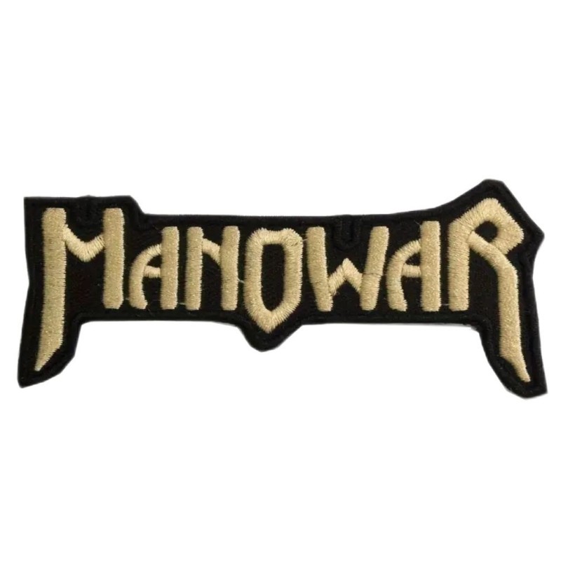 Patch groupe Manowar beige 9x4.5cm hard rock groupe écusson thermocollant
