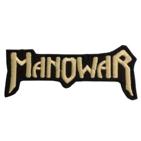 Patch groupe Manowar beige 9x4.5cm hard rock groupe écusson thermocollant
