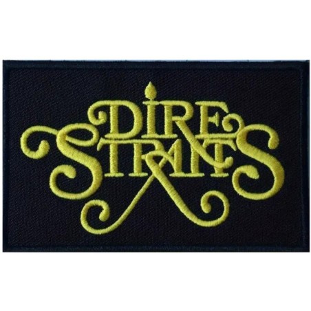 Patch Gruppe Dire Straits Rechteckig Schwarz Gelb 10x6 cm

