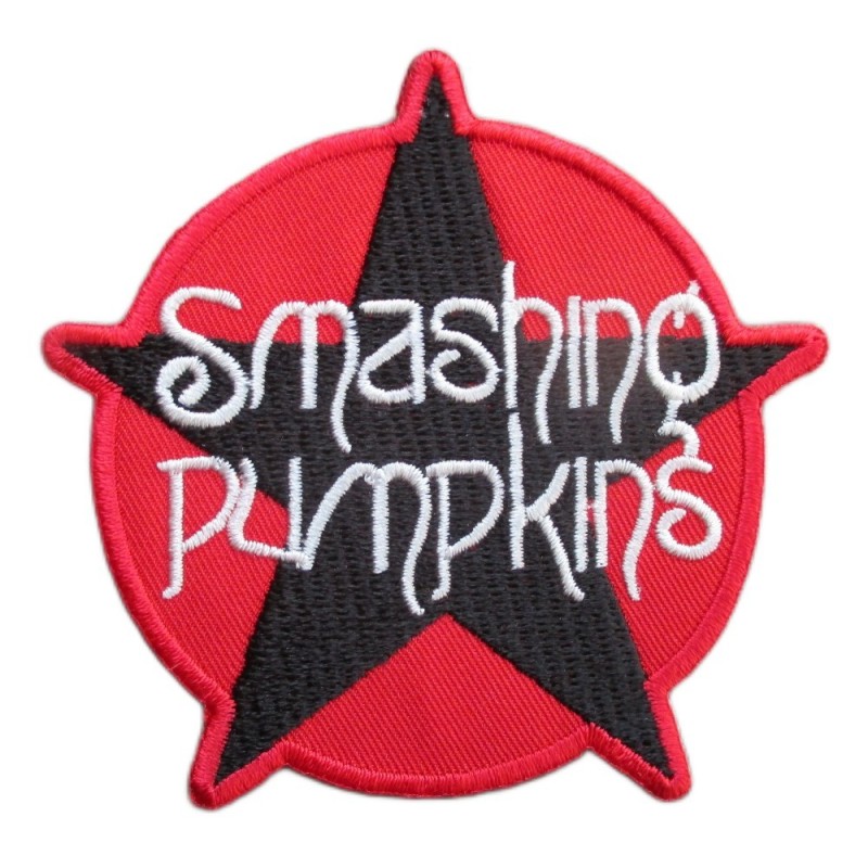 Petit patch Smashing Pumpkins étoile noire 11x9 cm écusson thermocollant
