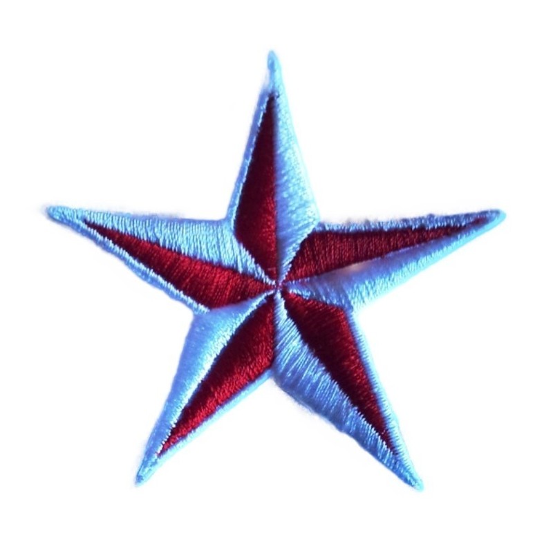 Patch Stern Rockabilly Rot Weiß Aufnäher Pinup Frau Star
