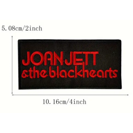 patch joan jett the blackhearts noir rouge 10.5x5cm écusson thermocollant

