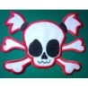 Gros patch fillette à couette pirate dos veste - écusson 20cm