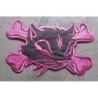 Grand patch chat pirate noir et rose dos 19,5cm écusson pin-up
