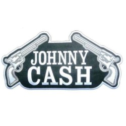 Großer Johnny Cash und Pistole Aufnäher 27,5 cm Rücken Kutte Jacke