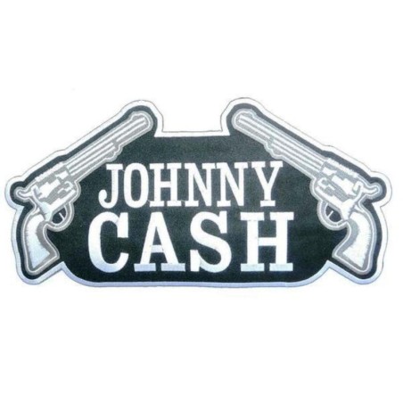 Großer Johnny Cash und Pistole Aufnäher 27,5 cm Rücken Kutte Jacke