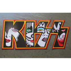 Großer Kiss Hard Rock Band Aufnäher 29x12.5 cm Rücken Kutte Jacke Biker Fan Musik
