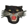 Grand patch tête de panthère noir 25x22cm yeux jaunes écusson dos de blouson ou chemise

