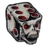 Grand patch tete de mort  agressive et dé à jouer 24x20cm écusson thermocollant