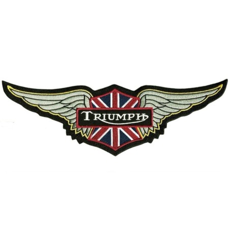 Grand patch triomphe avec ailes 30x10cm drapeau UK moto anglaise
