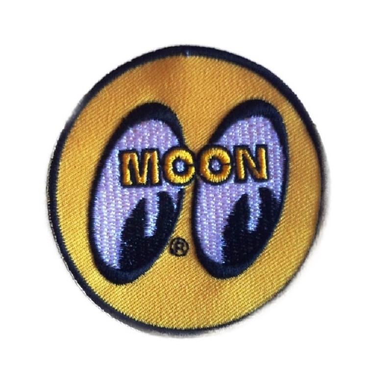 Patch Moon Eyes Rond Jaune Écusson Thermocollant Hot Rod
