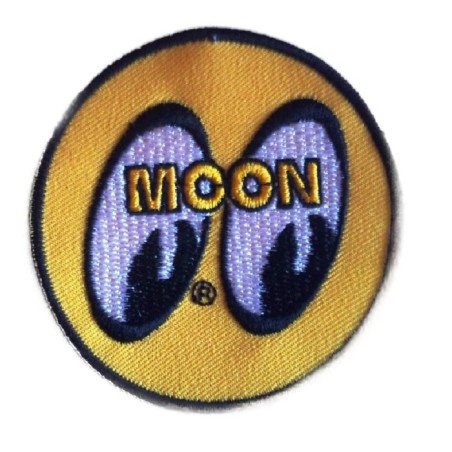 Patch Moon Eyes Rond Jaune Écusson Thermocollant Hot Rod
