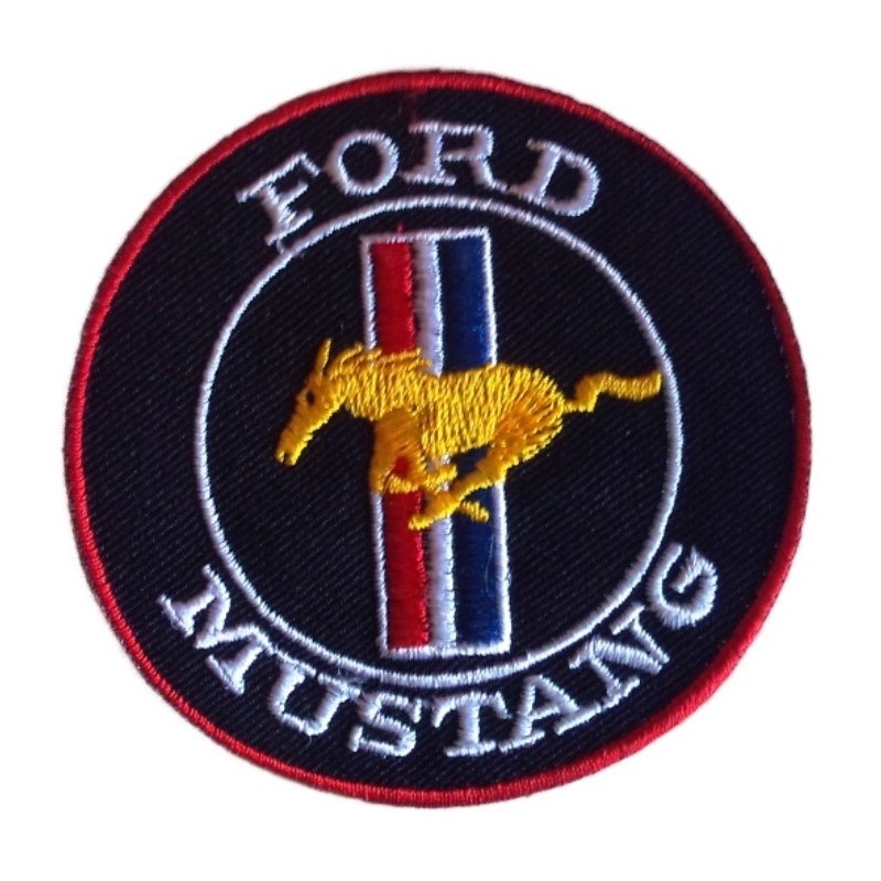 Patch Ford Mustang rund, aufbügelbarer Auto-Aufnäher
