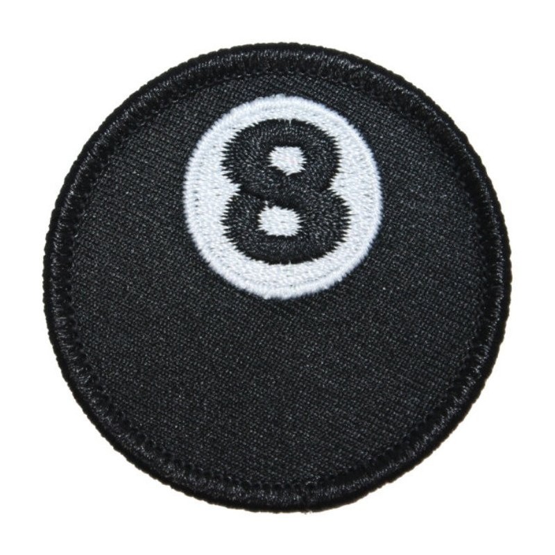 Patch 8 Ball Boule de Billard Noir Écusson Thermocollant
