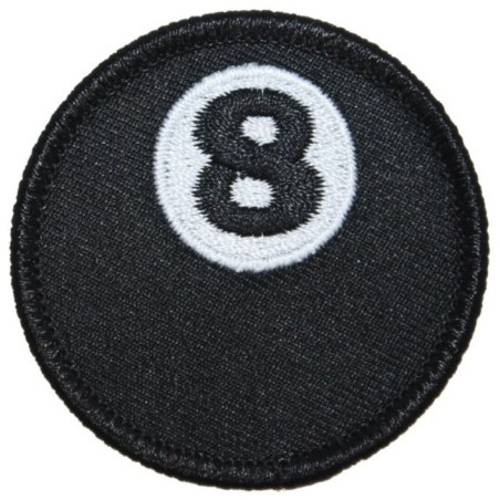 Patch 8 Ball Boule de Billard Noir Écusson Thermocollant
