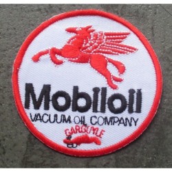 patch mobiloil rond écusson thermocollant garage huile
