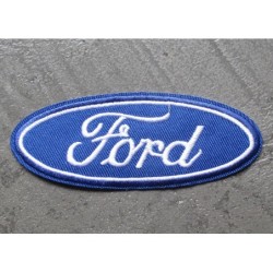 Patch Logo Ford Ovale Bleu Thermocollant Auto 10x7cm
