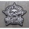 Patch Live Free Ride Free Biker crane Pirate Étoile Écusson Thermocollant Motard