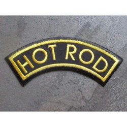 Patch Hot Rod Banner Schwarz und Gelb - Aufbügler für Jacke Blouson
