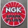 Patch Logo NGK Rund Rot Zündkerzen Aufnäher Garage Jacke Hemd
