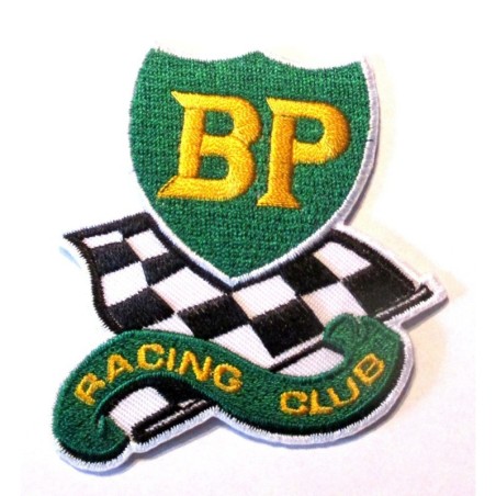 Patch BP Racing Club 7,5x6,5cm Aufnäher Bügeleisen Garage Jacke Hemd
