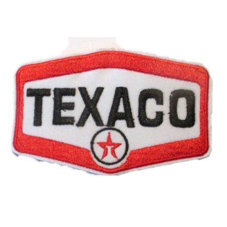 Patch Huile Texaco en Forme de Blason 9x6 cm Écusson Thermocollant Garage Veste Chemise
