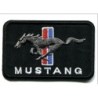 Patch Logo Mustang Rectangulaire Cheval 9x6 cm Écusson Thermocollant Garage Veste Chemise