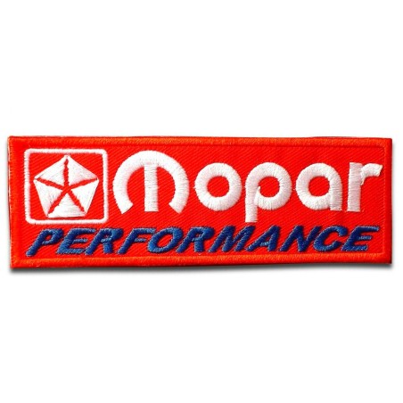 Patch Mopar Performance Rot Rechteckig 11x3.5 cm Aufbügler Garage Jacke Hemd

