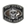 Patch Lone Rider No Club Crâne Tête de Mort 11x10 cm - Écusson Thermocollant
