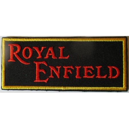 Royal Enfield Logo Patch Schwarz Rot 11x4,5 cm Aufbügler Rock
