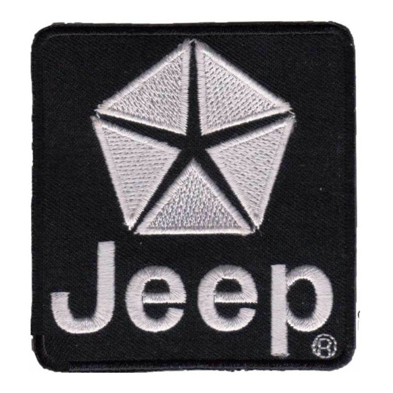 Patch Jeep Noir Carré 7.5x7cm Écusson Thermocollant 4x4 Vêtements Chemises
