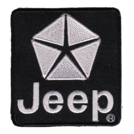 Patch Jeep Noir Carré 7.5x7cm Écusson Thermocollant 4x4 Vêtements Chemises

