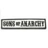 Patch écriture Sons of Anarchy noir blanc rectangulaire 10x2.3cm écusson thermocollant veste chemises
