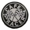Cafe Racer Aufnäher mit Zielflagge 7.5cm Motorrad Aufbügler