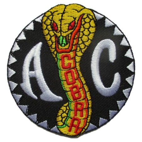 Patch AC Cobra Rond 7cm Écusson Thermocollant Serpent Fan Voiture US
