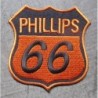 patch Phillips 66 blason orange 8.5x8 cm écusson thermocollant huile essence garage
