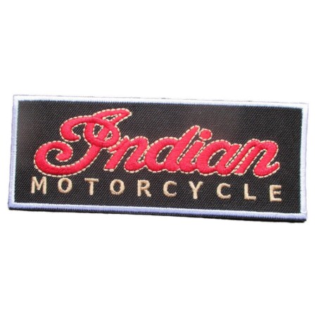 Patch Indien Moto Rectangulaire 11.5x4.5 cm Écusson Thermocollant
