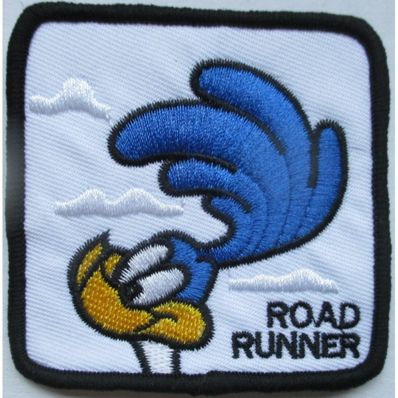 Patch Road Runner carré 7.5x7.5 cm, idéal pour les passionnés de voitures américaines
