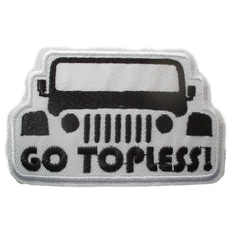 Patch Go Topless Voiture Cabriolet 7 cm Écusson Thermocollant Garage
