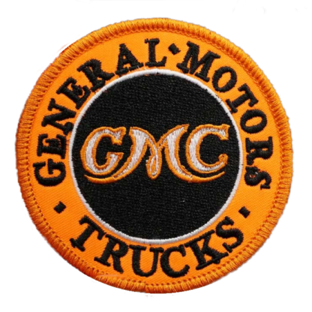 Patch General Motors Trucks Orange Noir 7 cm Écusson Thermocollant pour Veste Blouson
