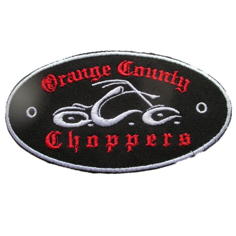 Patch Orange County Choppers Noir Rouge 11.5x6 cm Logo Thermocollant Écusson
